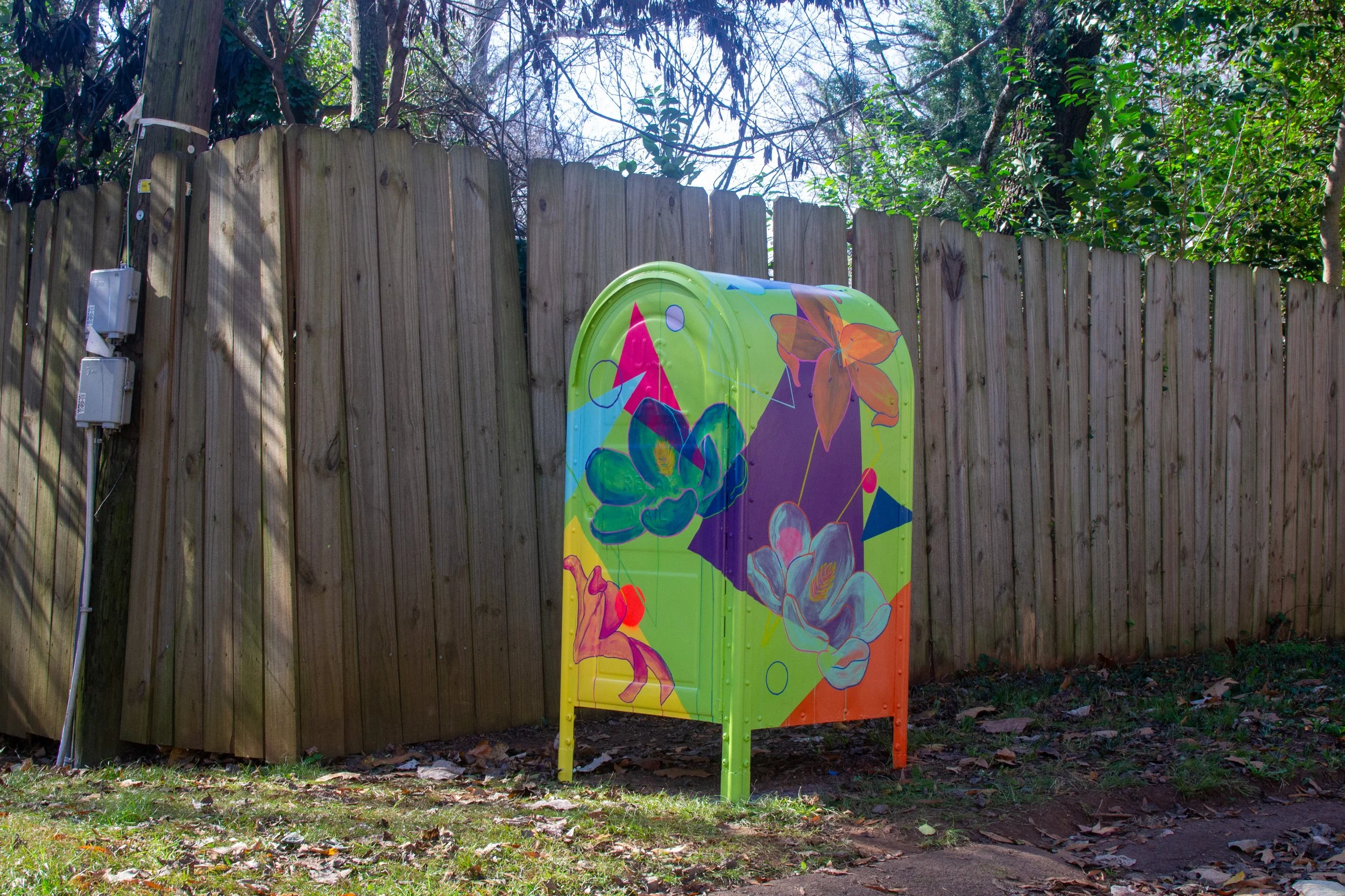Medford Acers Mailbox Mural. Creative Placemaking grant by Charlotte Urban Design. 