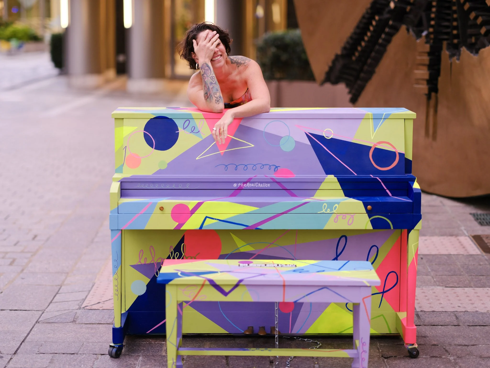 Piano at Trade and Tryon. During CIAF 2025, I was asked by Charlotte Center City Partners to paint a plan for a connecting initiative for the city. 