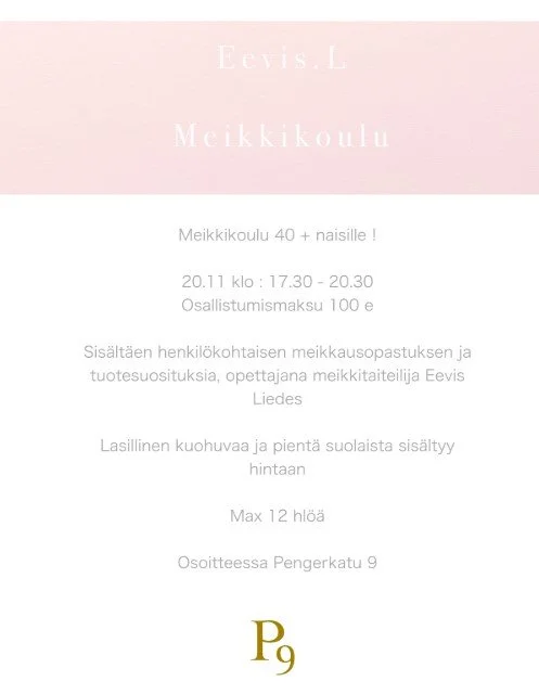 Meikkikoulu 40+ naisille!