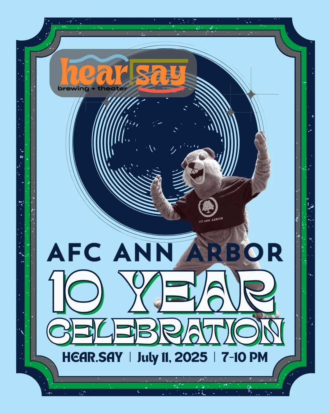TONIGHT! Friday, July 11 | 7:00&ndash;10:00 PM | Hear.Say Brewery
We&rsquo;re celebrating 10 Mighty Years &mdash; and you&rsquo;re invited to the party.

Join current players, club legends, staff, and fans (and Nutmeg!) for an evening of stories, lau