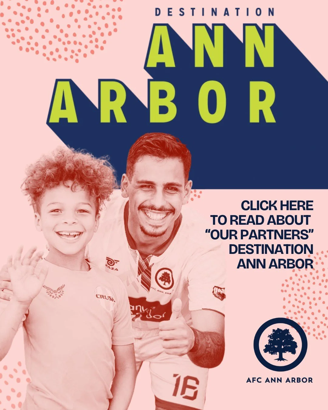 AFC Ann Arbor is proud to partner with organizations that make our city feel like home&mdash;on and off the pitch. Click the link in bio to read more about our partnership with Destination Ann Arbor and how we&rsquo;re building community together. 🌳