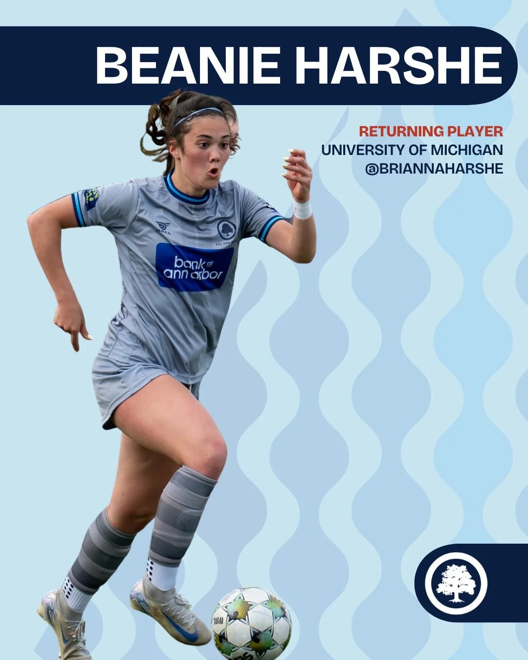 Welcome back to AFC Ann Arbor Beanie! 🌳

The Mighty Oak Family is excited to welcome back Beanie Harshe for the 2026 season.

2026 starts now. #RootedHere