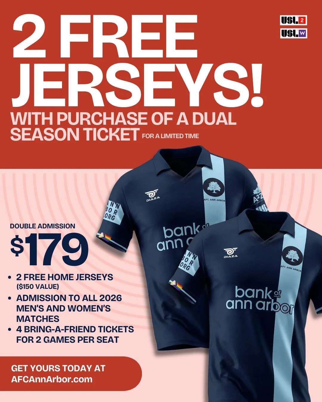 Share the 2026 season together. 👊

Purchase a Dual Season Ticket and receive 2 FREE jerseys! 

Double the tickets. Double the value.

Offer ends March 16! (link in the bio!)