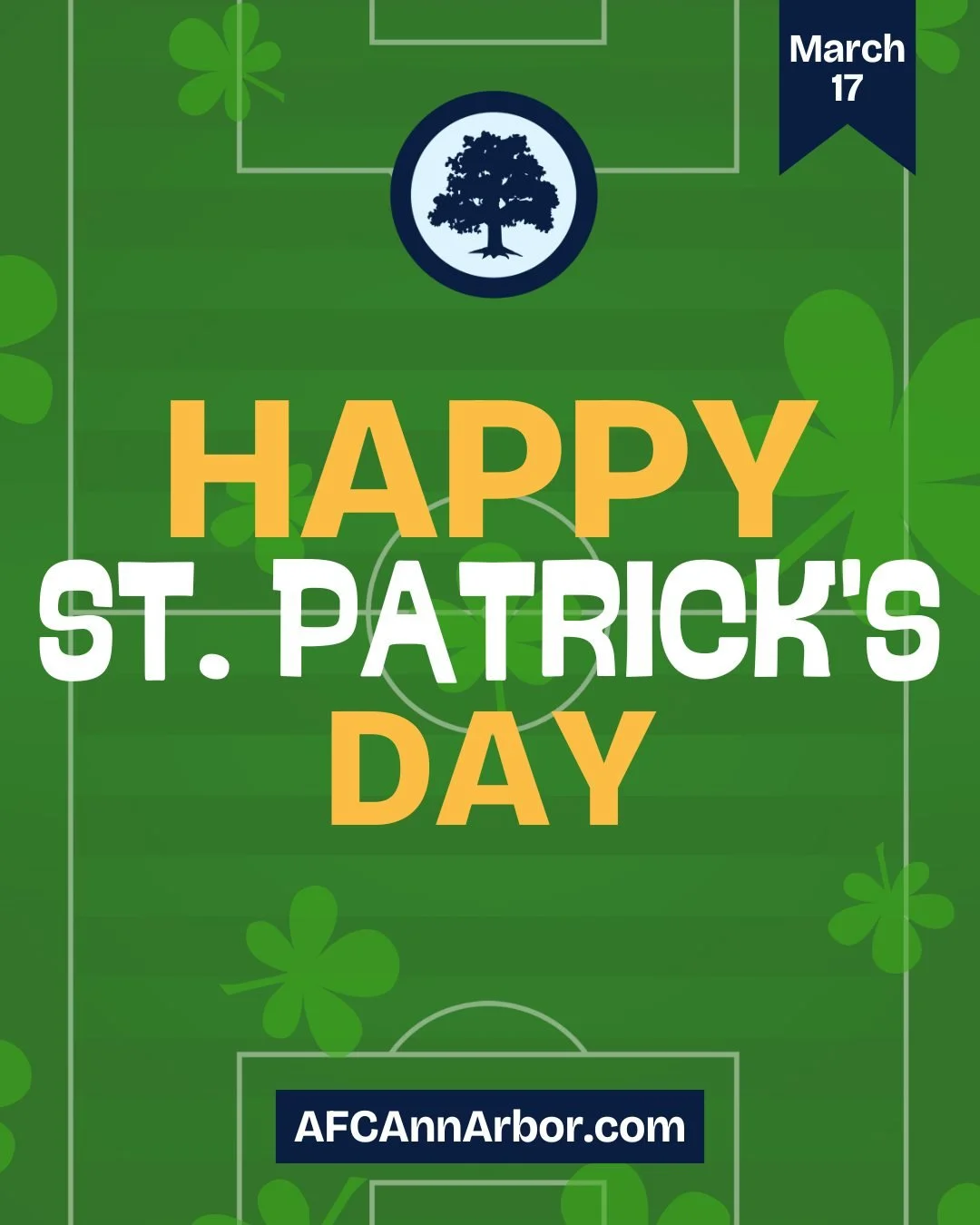 Luck of the Oak. 🍀

Happy St. Patrick&rsquo;s Day from Ann Arbor FC!