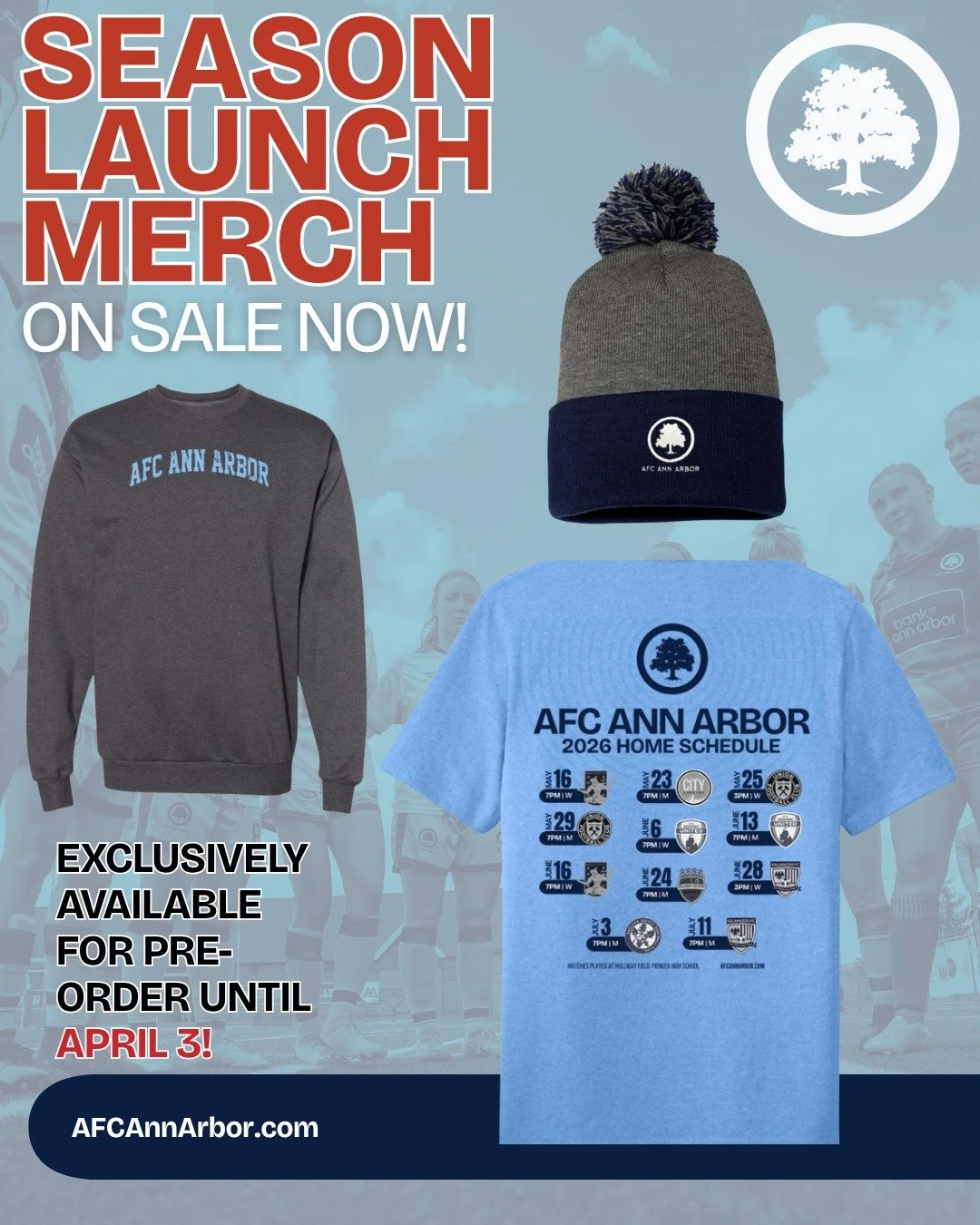 Don't miss our EXCLUSIVE March preseason merch drop! This limited edition release includes our preseason celebratory crewneck and beanie, as well as our first ever 2026 home schedule t-shirt!

Items are for pre-sale only, and only for a limited time!