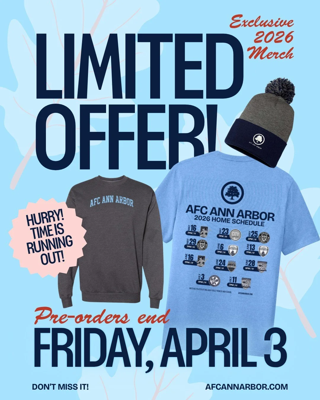 Limited Offer for our pre-season merch ends SOON! 

April 3rd is the deadline, then it's gone forever!