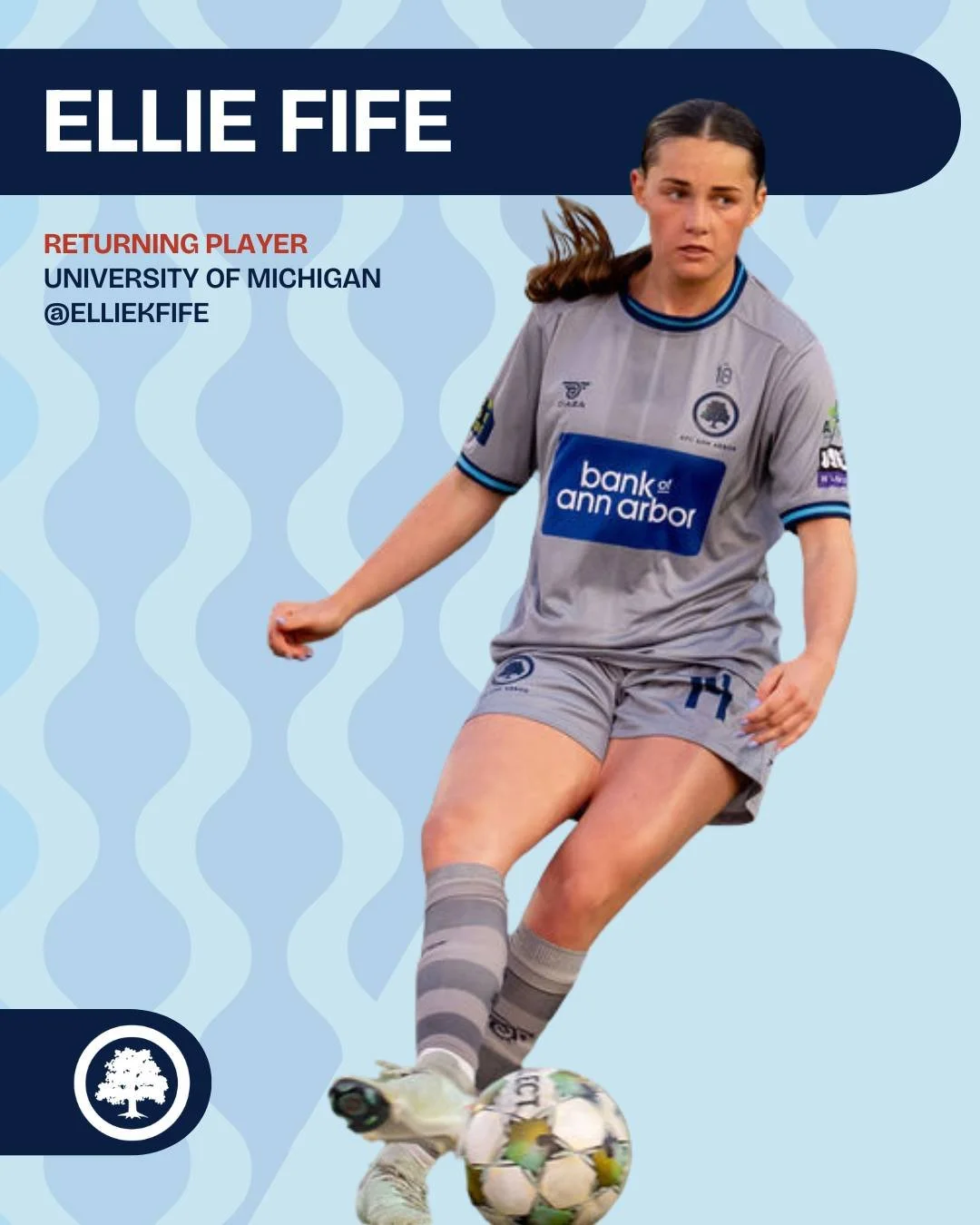 AFC Ann Arbor is pleased to welcome back Ellie Fife!🌳

Looking forward to the 2026 season!

#Rootedhere