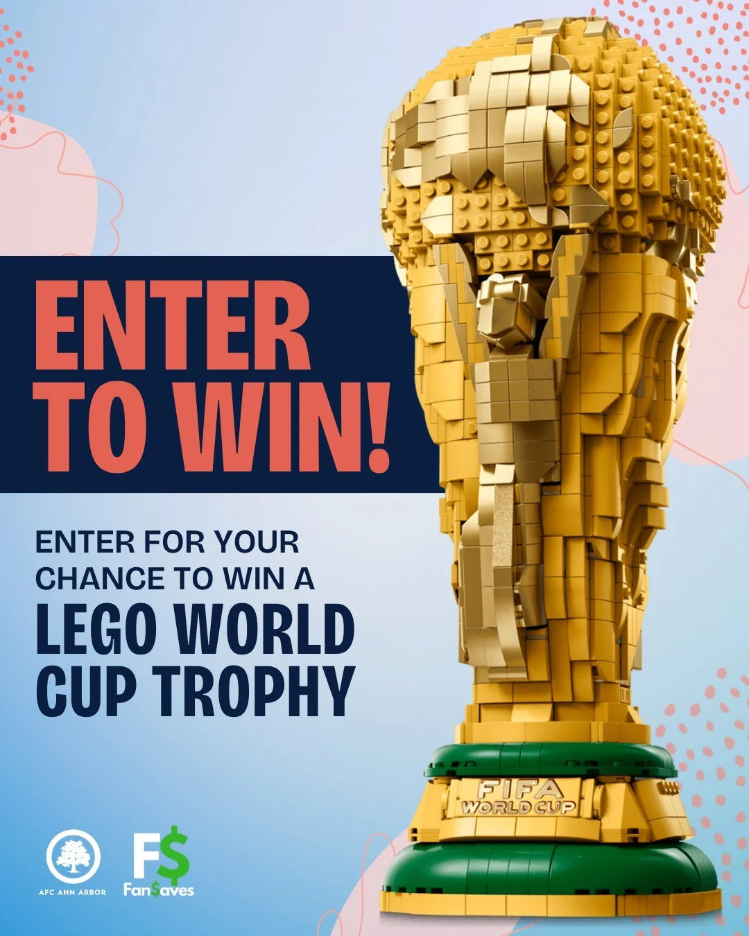 The world&rsquo;s game in your home! 🌍

Enter for your chance to win a LEGO World Cup Trophy Set! Follow AFC Ann Arbor on FanSaves to enter! (Link in the bio! 🔗)