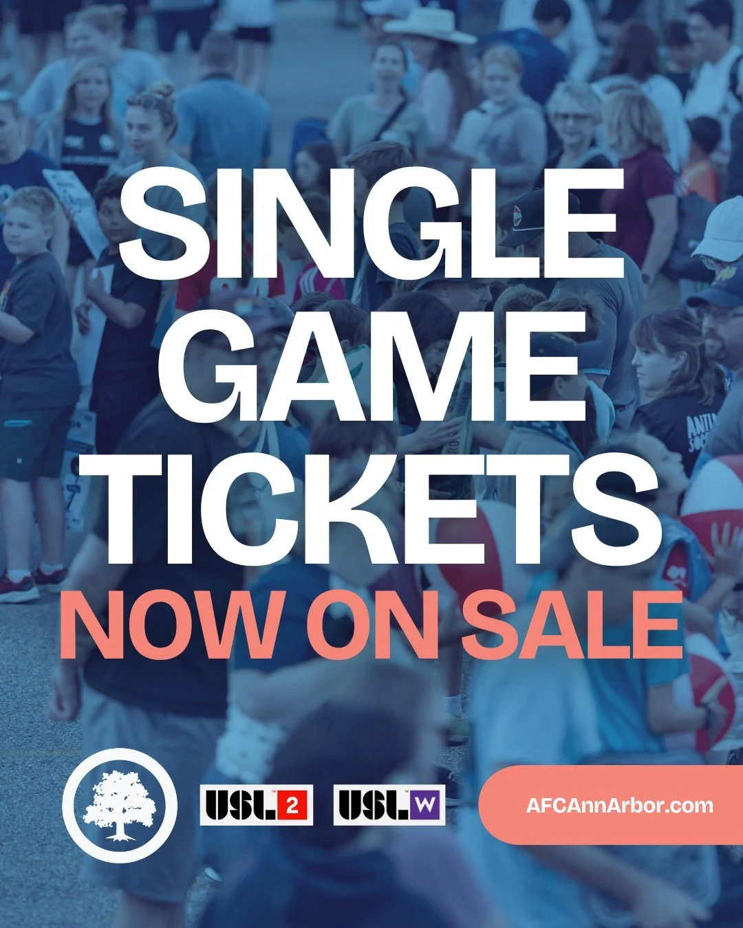One match at a time, all summer long. ⚽️

Single game tickets for AFC Ann Arbor are on sale now. Pick yours up for the Women's home opener on Saturday! 💙

Purchase your tickets via the link in our bio. 🔗