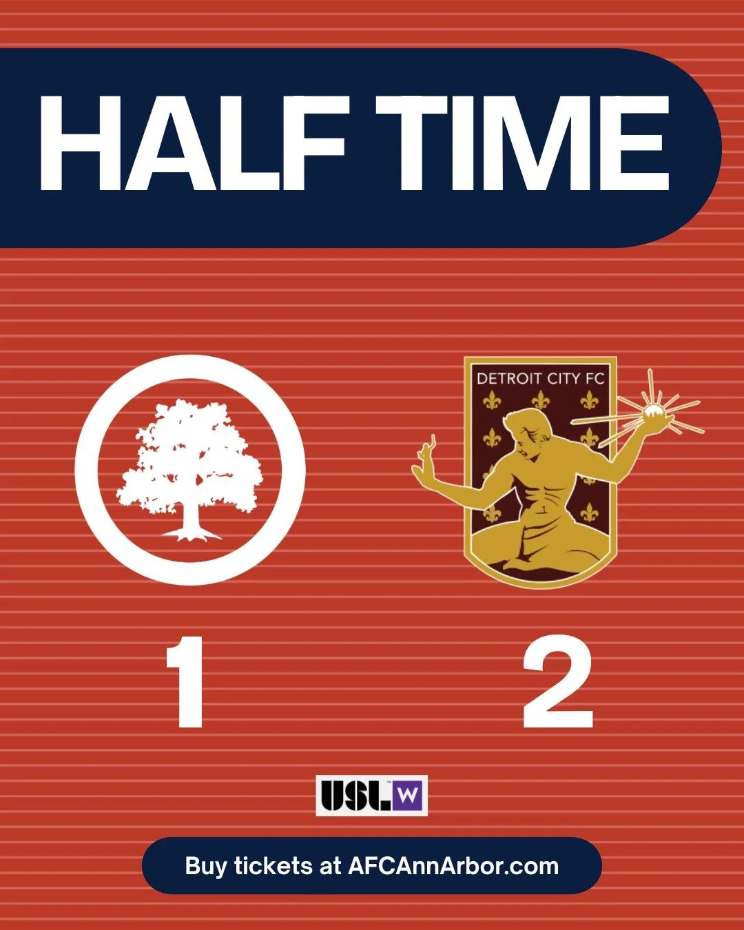 Down at the half but fighting for a comeback in the second 45! 

#AFCAnnArbor