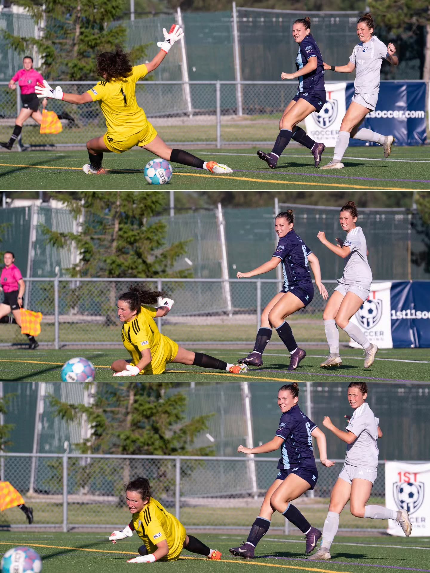 A beautiful sequence of @maddie_mauch's third goal in three games, assisted by @tierra.garniss8 and captured by @jc_sportsphotos.