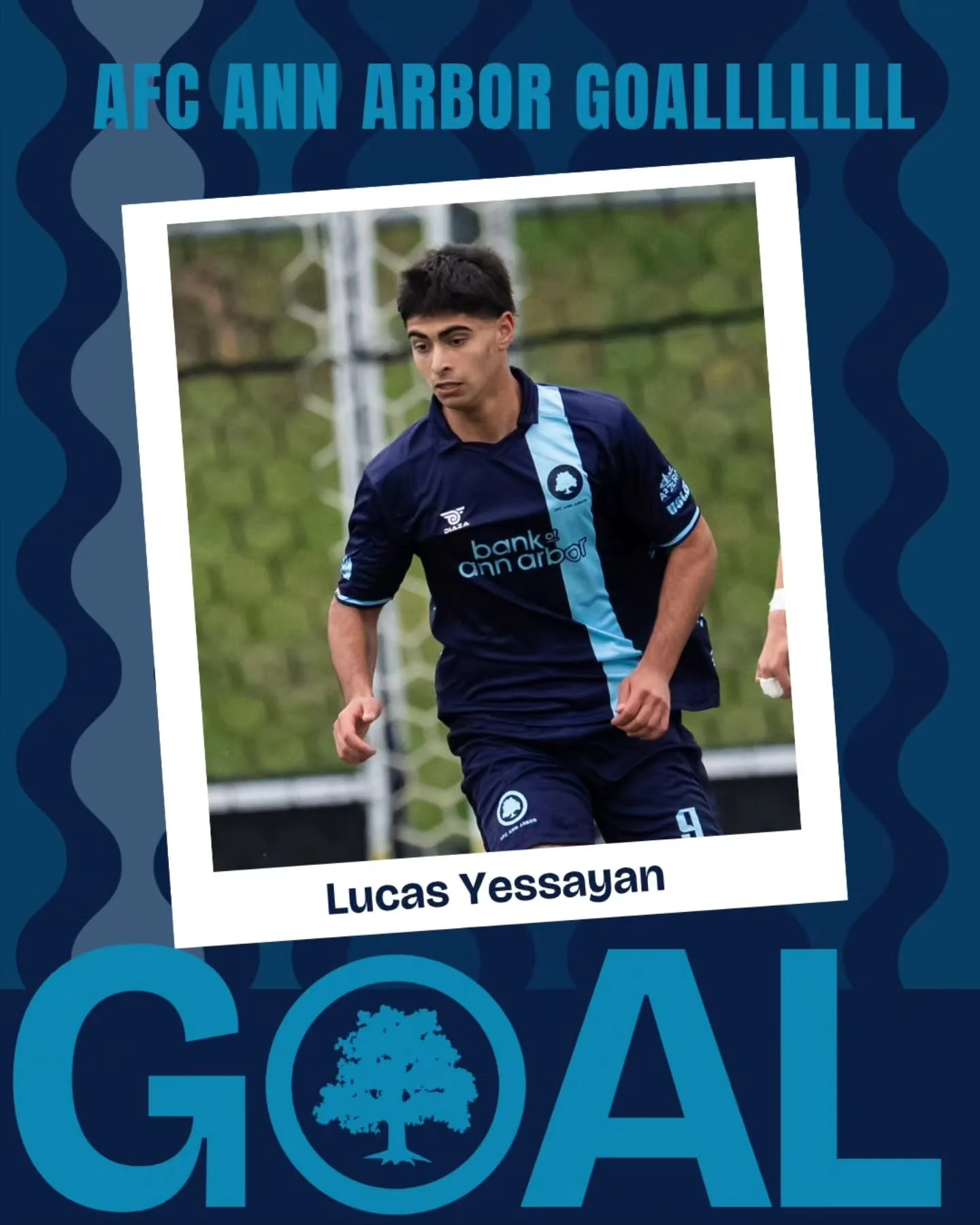 In the 88th minute, after a whopping-long weather delay, @lucas.yessayan gets AFC Ann Arbor on the board, assisted by @charlielacy_24.