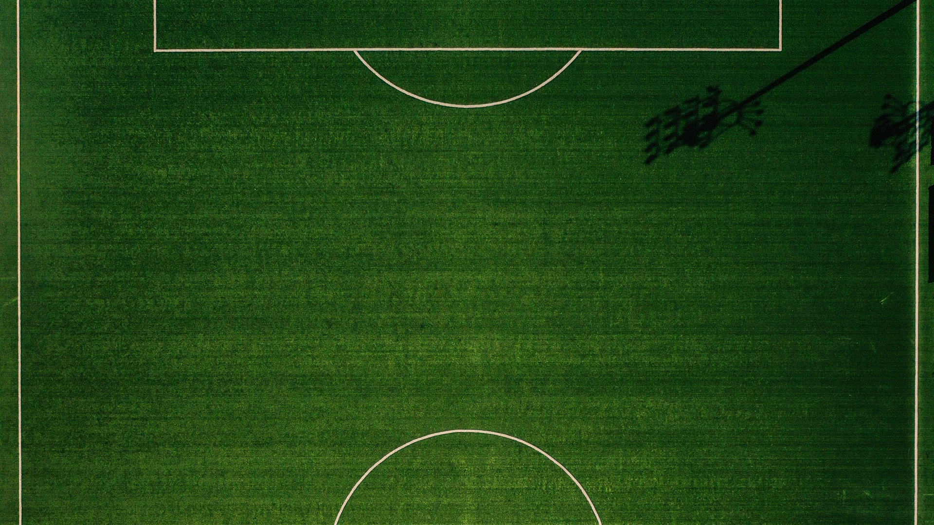 Soccer pitch background with shadows of lights