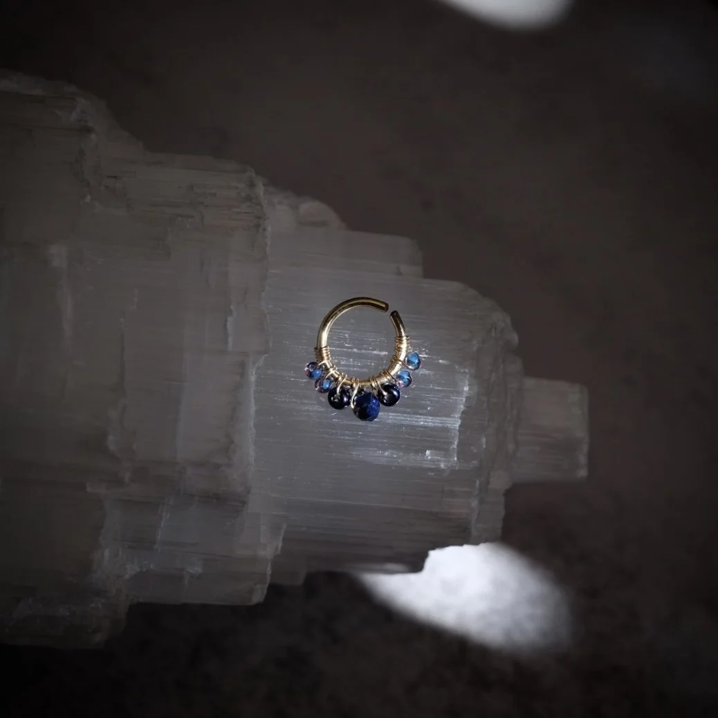 Blue & Gold Septum 16g