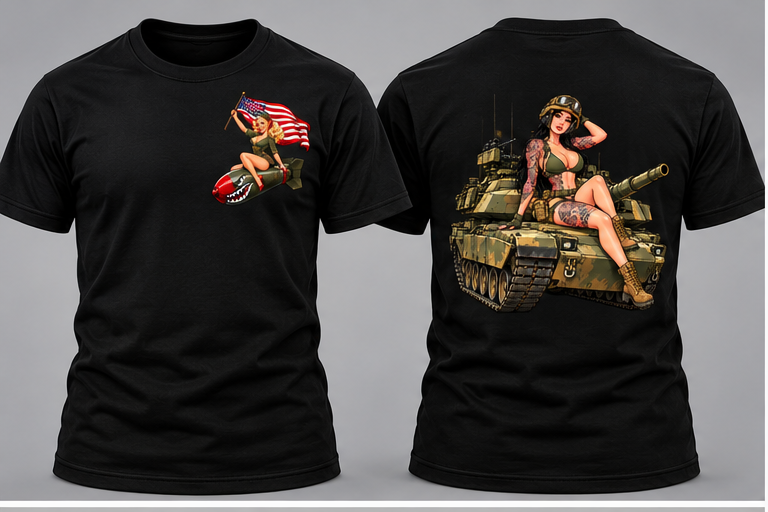 Bombshell & Battle Tank Pin-Up Tee