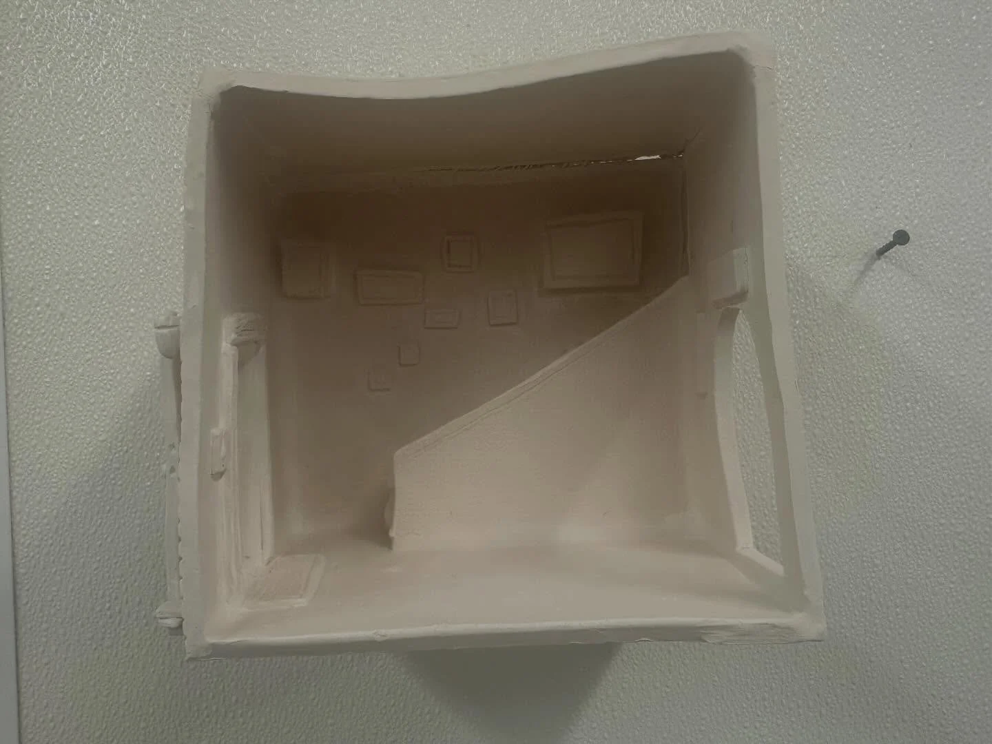 Room 1 of 5 is bisqued! Unfortunately I attached the top when the rest of the walls were too dry so it got a little rejected but it&rsquo;s nothing some bisque fix can&rsquo;t fix!