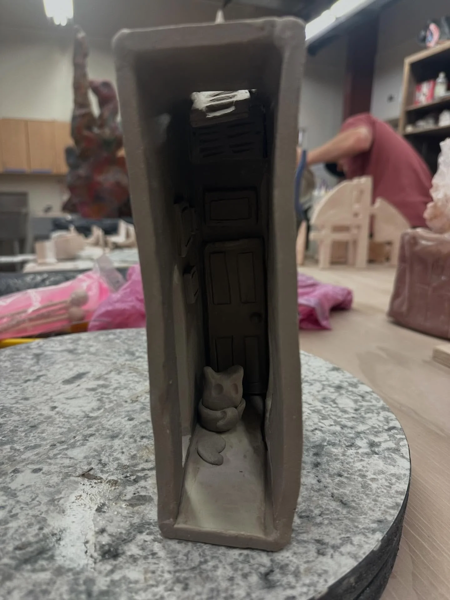 A very veeeery skinny hallway! Super awkward to take a proper pic with the shadow but it was fun to build!