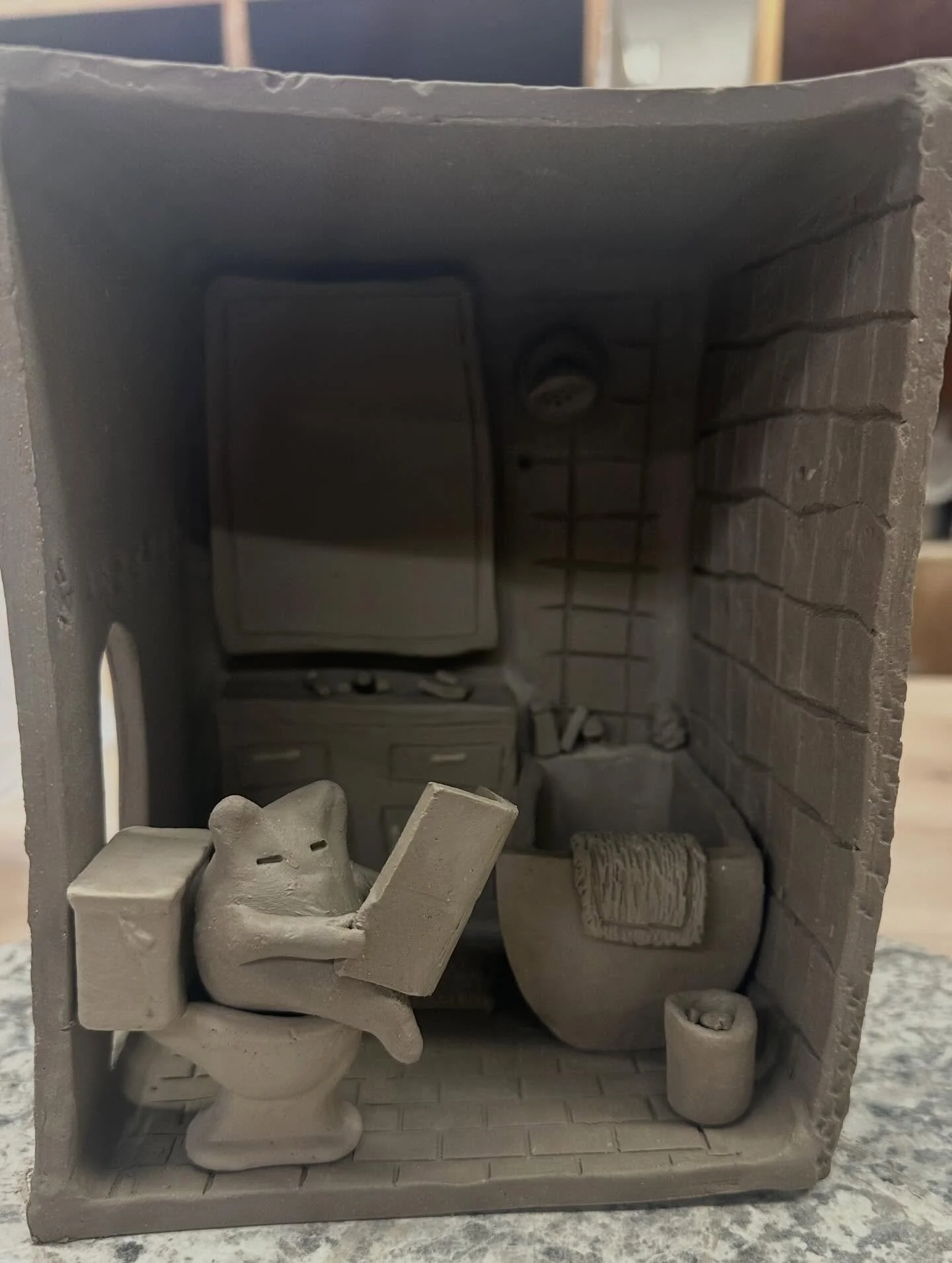 Finished up the bathroom today and it&rsquo;s already occupied!