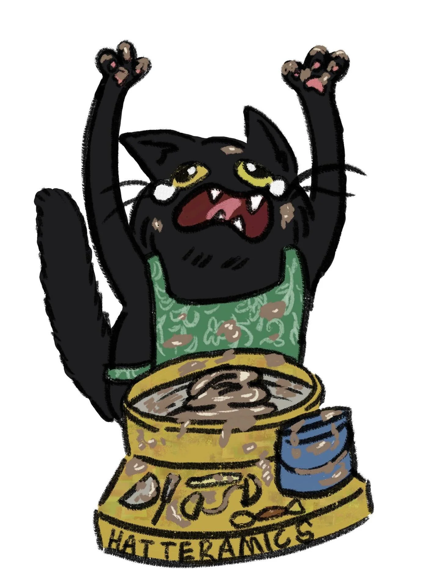 Can&rsquo;t do anymore studio work so I am working on some sticker designs because we potters can&rsquo;t ever have too many of them! This represents the mood whenever I try to throw on the wheel.
