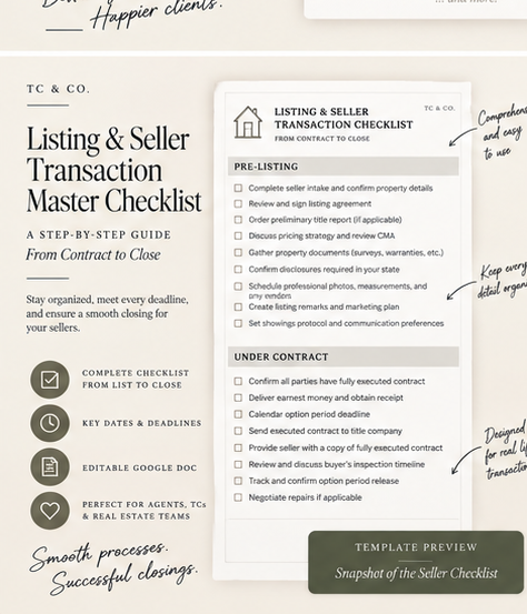 The Seller Transaction Master Checklist