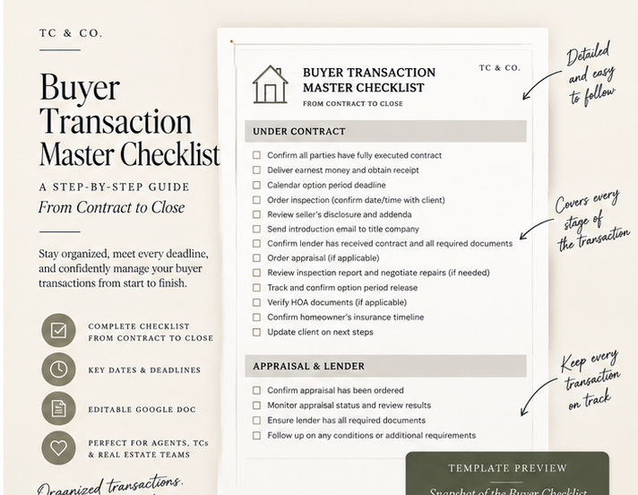 The Buyer Transaction Master Checklist