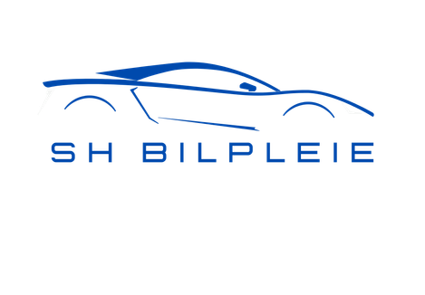 Logo av et bilde av en bil med teksten "SH BILPLEIE" under.