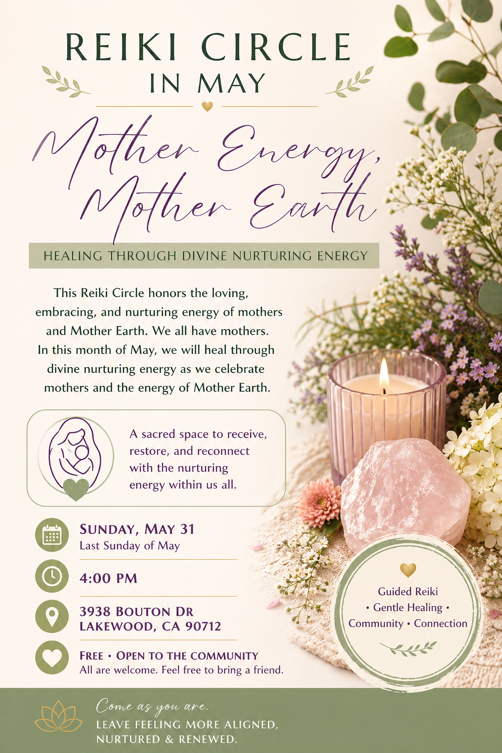 May Reiki Circle – Mother Energy & Nurturing Healing