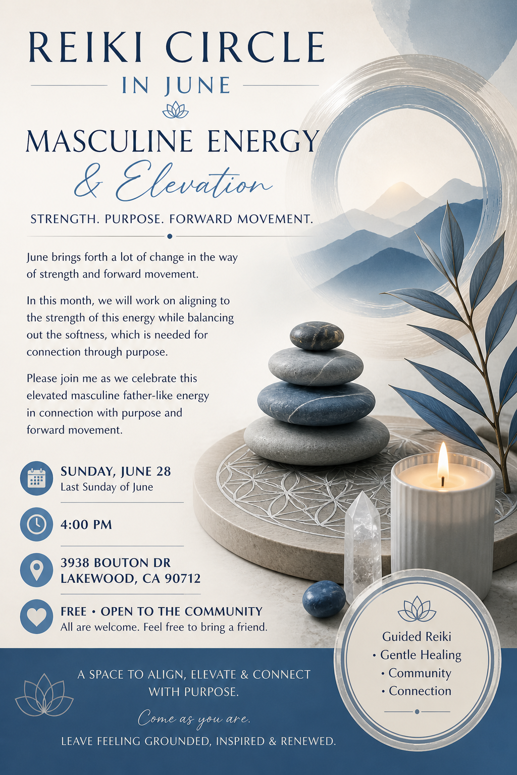 June Reiki Circle – Masculine Energy & Elevation
