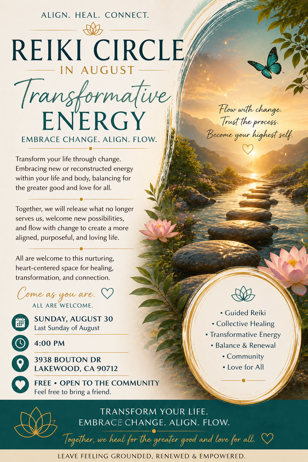 August Reiki Circle – Transformation Through Change