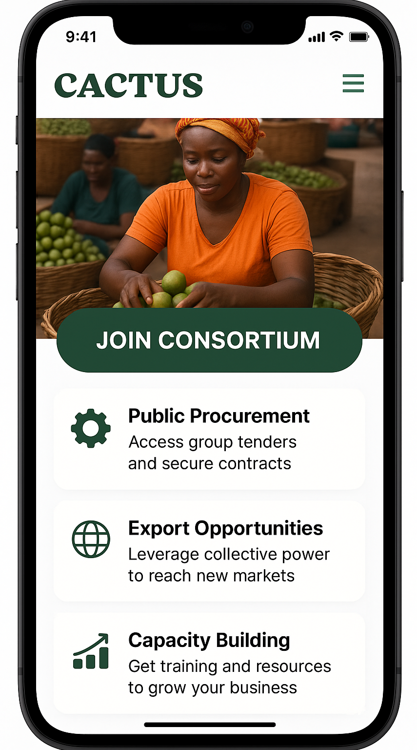A woman wearing an orange shirt and headscarf at an outdoor produce market,Picking green produce from a basket.