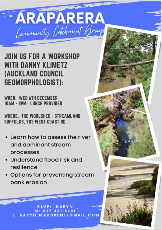 Workshop with Danny Klimetz (Auckland Council Geomorphologist)