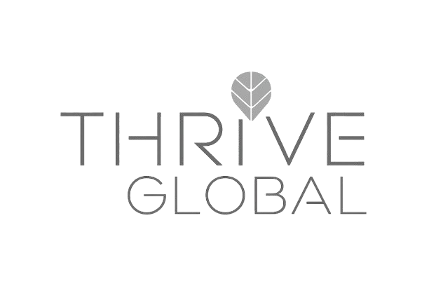 Thrive Global logo with a leaf icon above the word 'Thrive' in gray text
