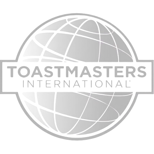 Toastmasters International logo featuring a globe with latitude and longitude lines and the organization's name across the center.
