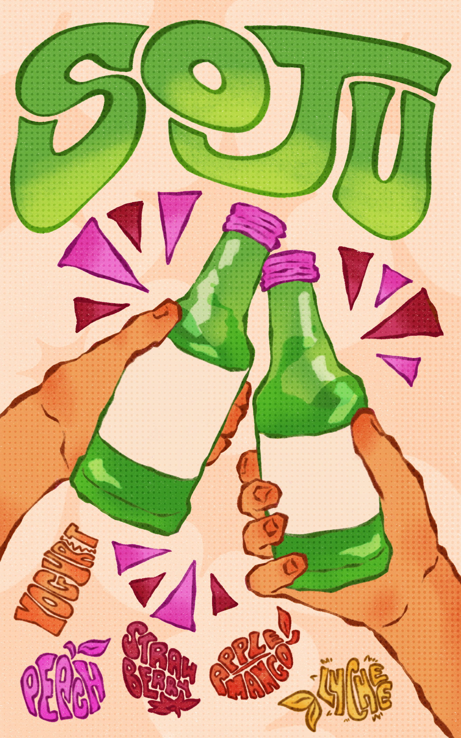Soju Ad Poster | Procreate | 5" x 8"