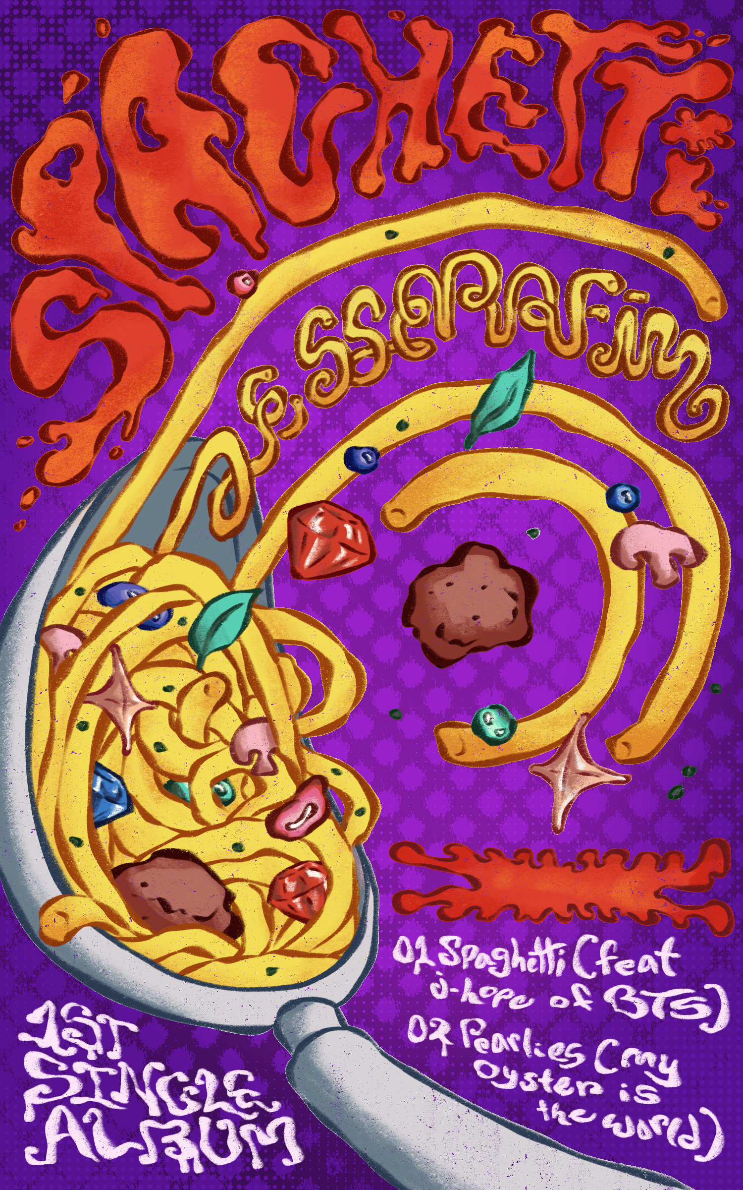 LE SSERAFIM "Spaghetti" Promotional Poster | Procreate | 5" x 8"