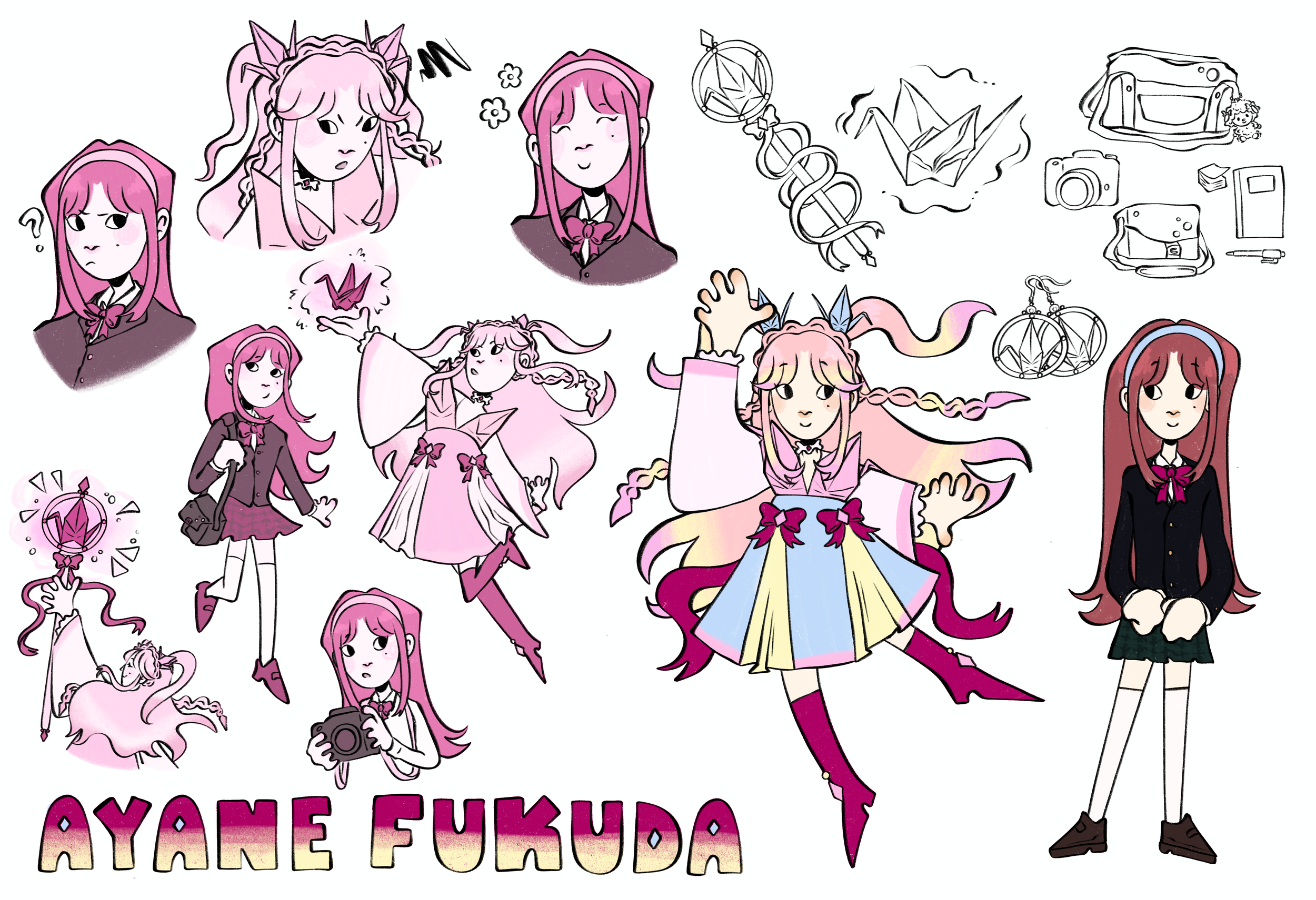 Origami Magical Girls - Fukuda Ayane | Procreate | 19" x 13"