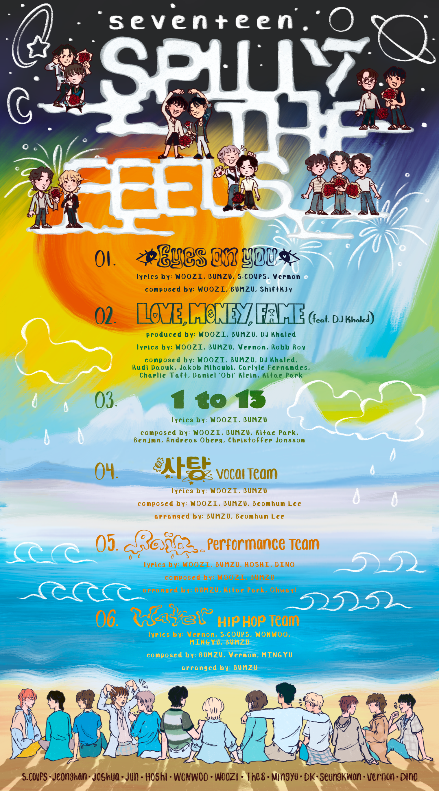 Junior Thesis 2 - Spill The Feels, SEVENTEEN | Procreate, Adobe Photoshop | 16" x 28"