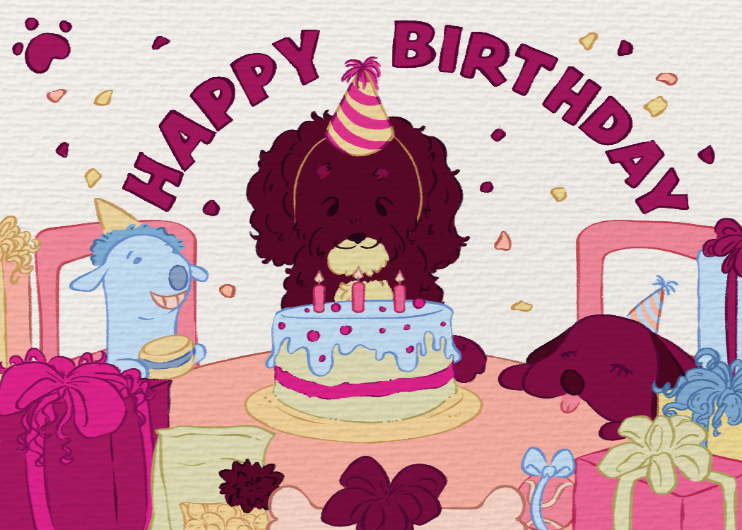 Holiday Cards - Birthday(Front) | Adobe Photoshop, Adobe Illustrator | 5" x 7"