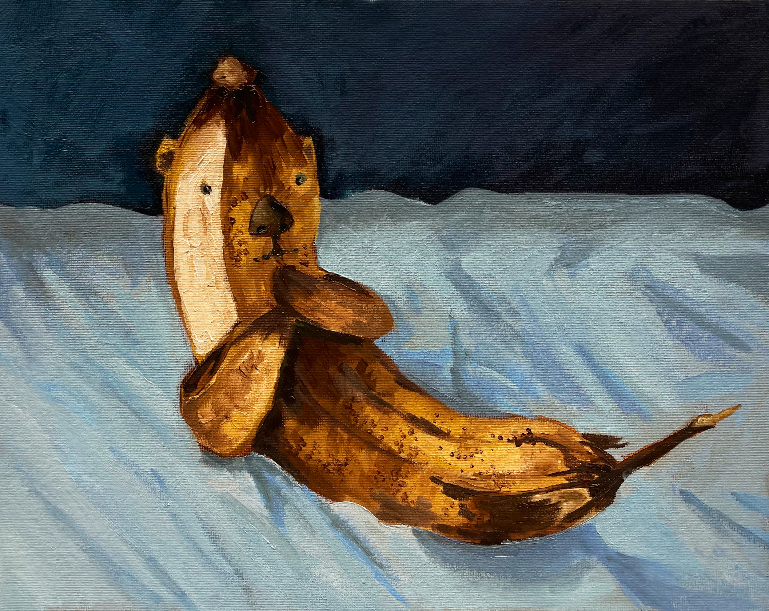 Banana Otter | Oil paint on canvas | 11" x 14"