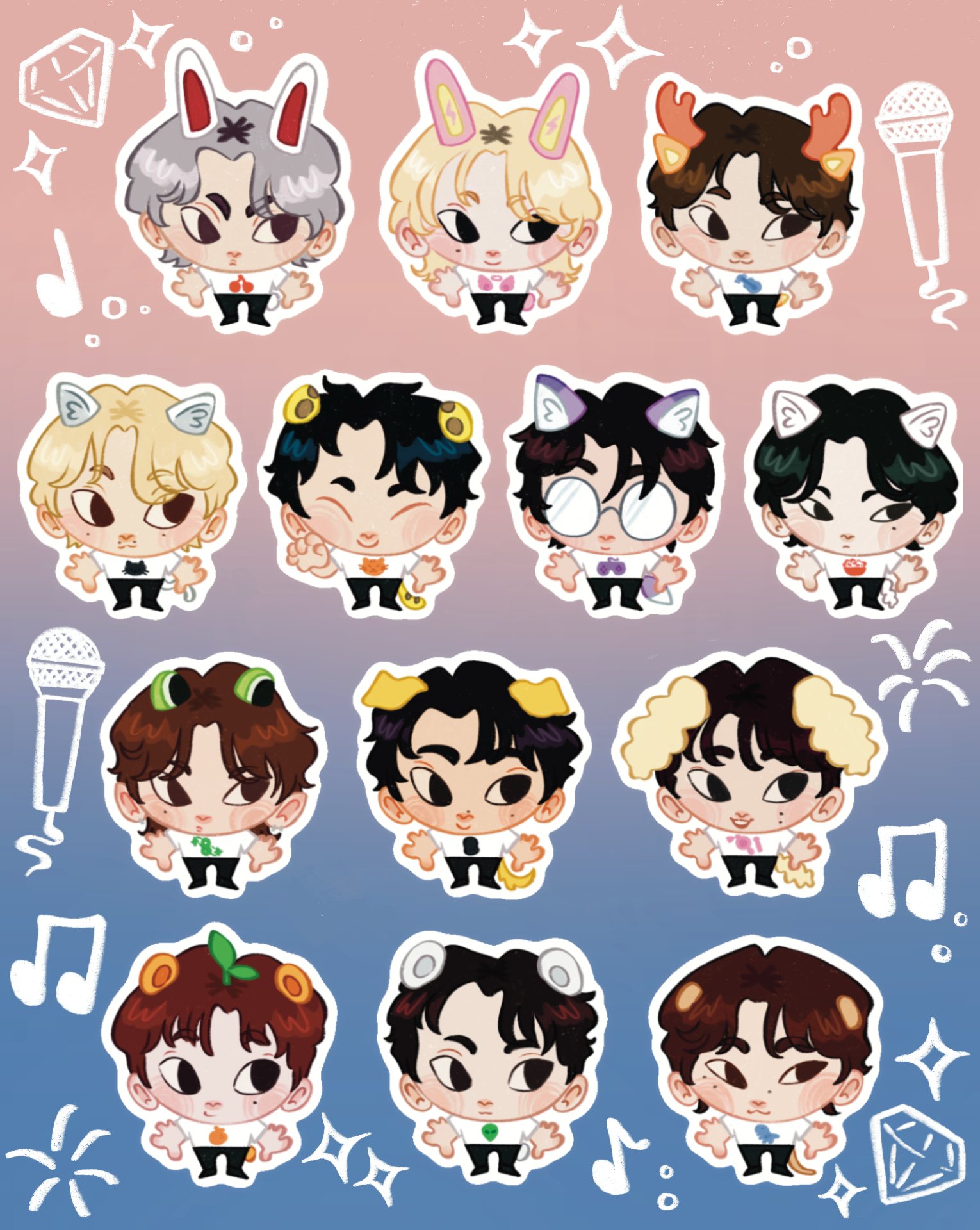 SEVENTEEN Minis Sticker Sheet | Procreate | 5.1" x 6.4"
