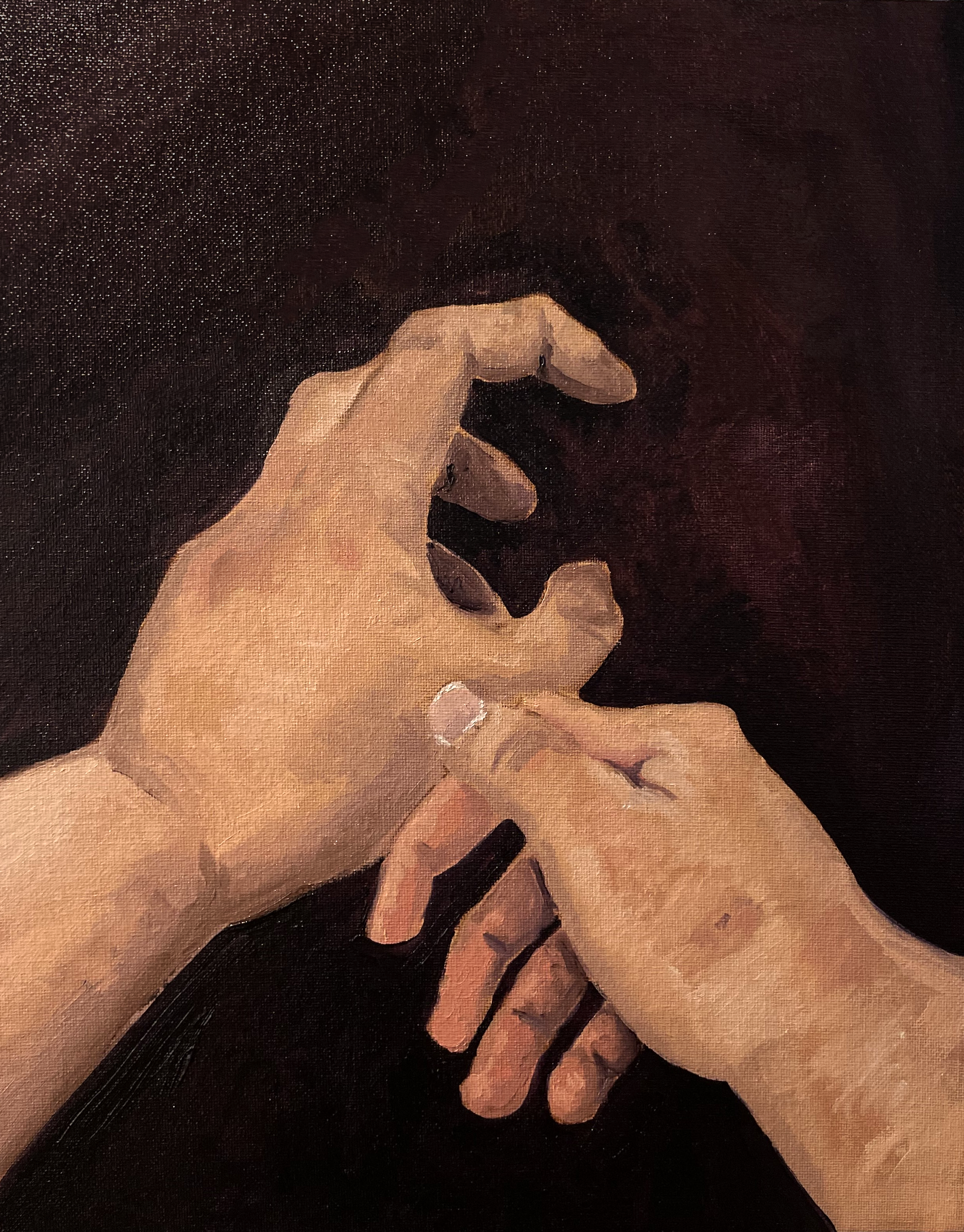 Hands | Oil paint on canvas | 11" x 14"