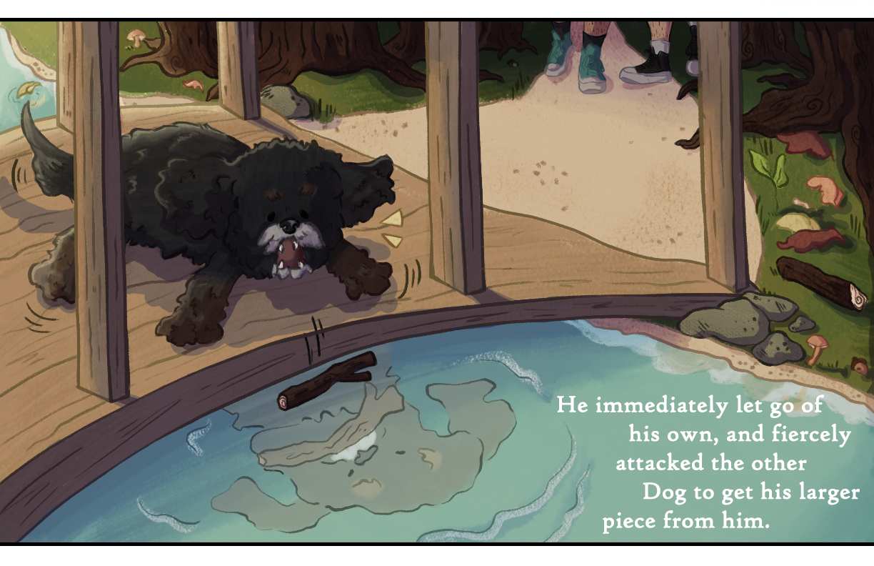 Aesop's Fable, 'The Dog and his Shadow' | 
Adobe Photoshop | 17" x 11"