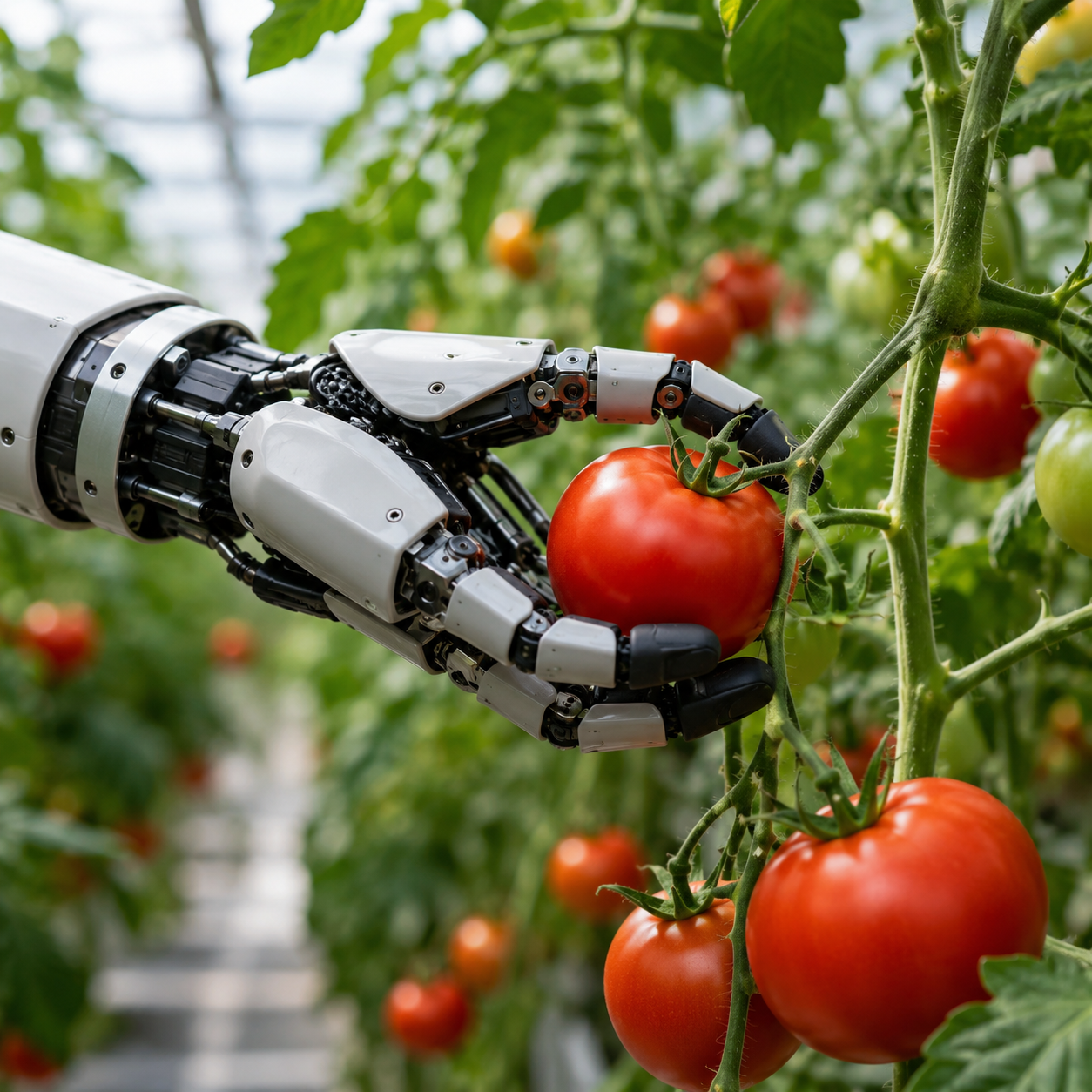 Teaching Robots to Harvest Tomatoes Without Touching a Tomato