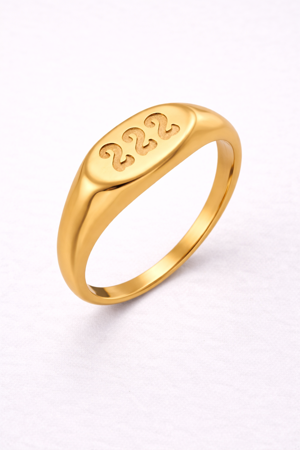 222 Angel Number Signet Ring