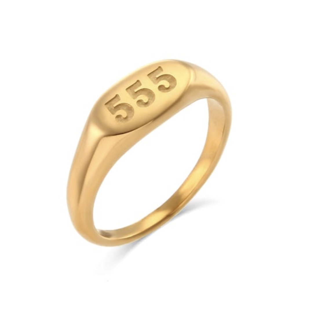 555 Angel Number Signet Ring