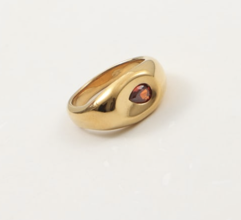 Ruby Signet | 18k Gold Plated Ring