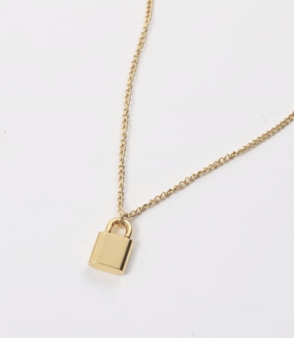 Mini Lock 18k Gold Plated Necklace