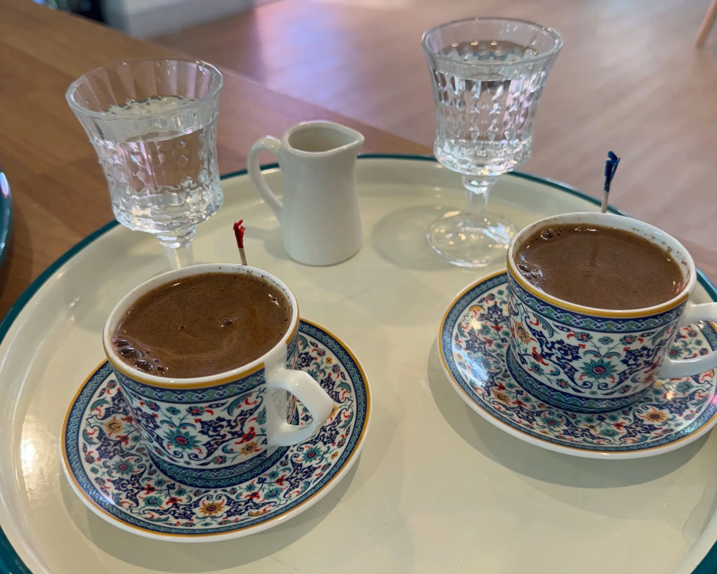 Traditional Turkish coffee served at Bernas Bakery and Cafe in Issaquah Washington