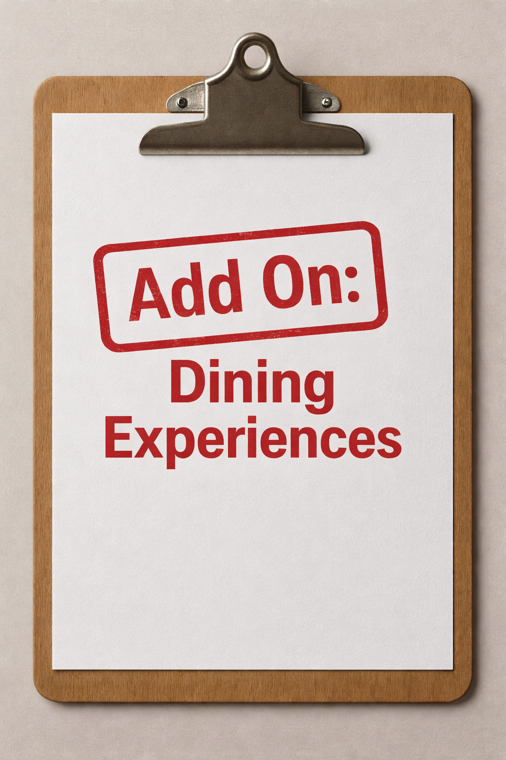 Add-On: Dining Experiences Reservations