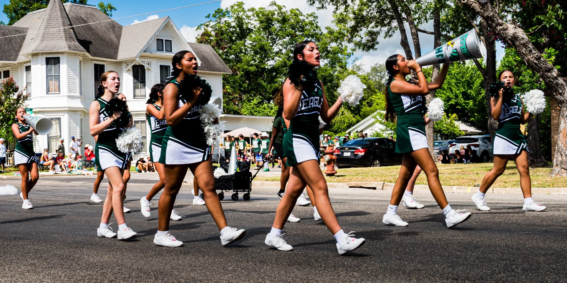 Luling High School cheerleaders at the Luling Watermelon Thump